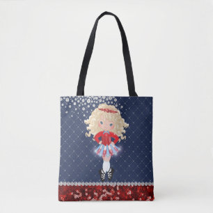 Bolsa Tote Irish Dance Blond Girl Soft Calçado Blue, Red