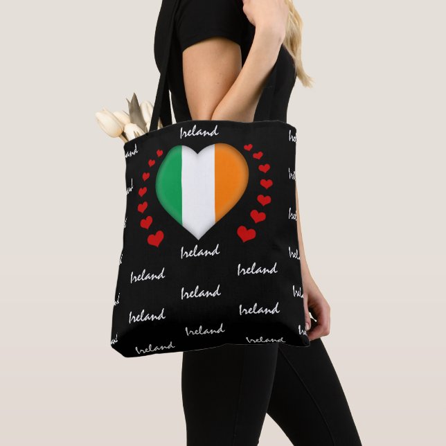 Bolsa Tote Irish Flag & Heart Irish Flag/sport (Close Up)