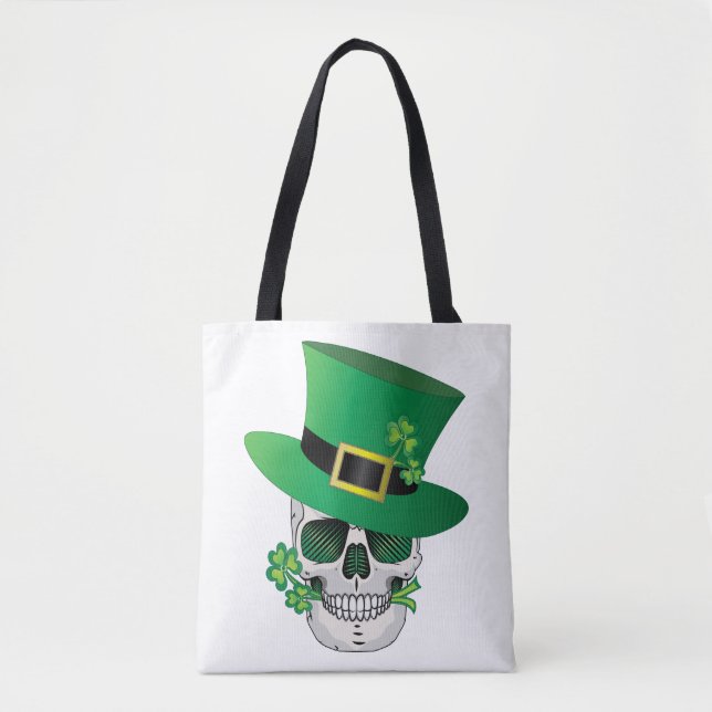 Bolsa Tote Irish Leprechaun Skull (Frente)