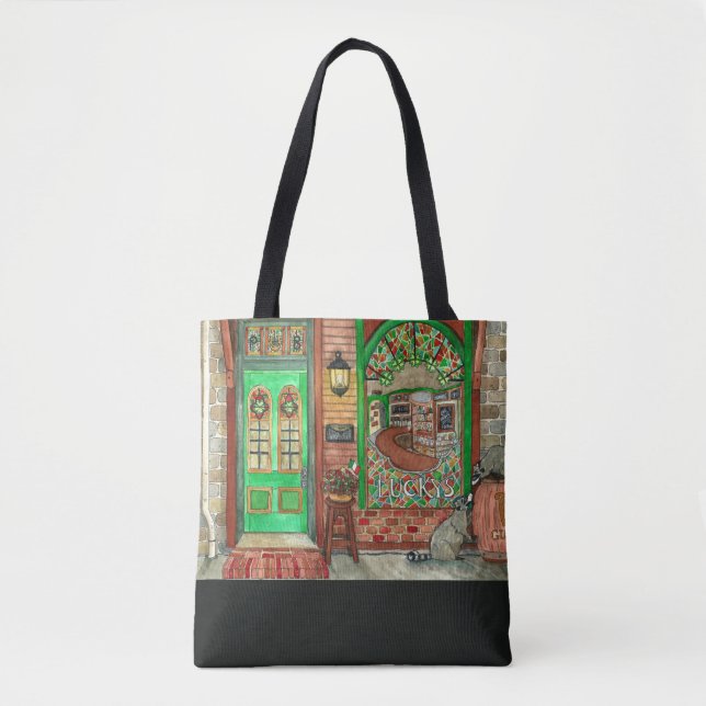 Bolsa Tote Irish Pub Watercolor Tol Bag (Frente)