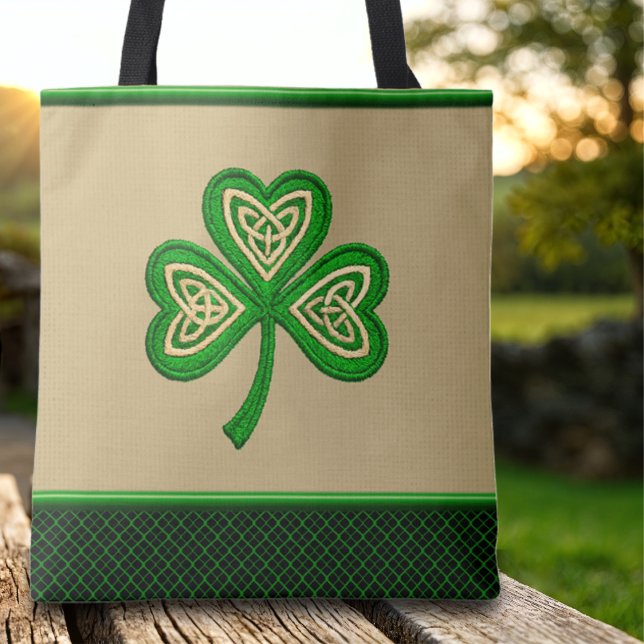 Bolsa Tote Irish Shamrock Celtic Knots St Patrick (Criador carregado)