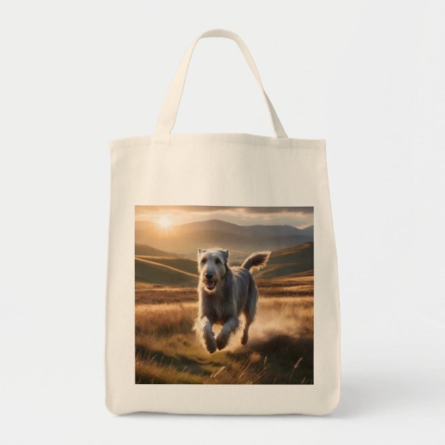 Bolsa Tote Irish Wolfhound Elegant Grocery Tote Bag (Frente)