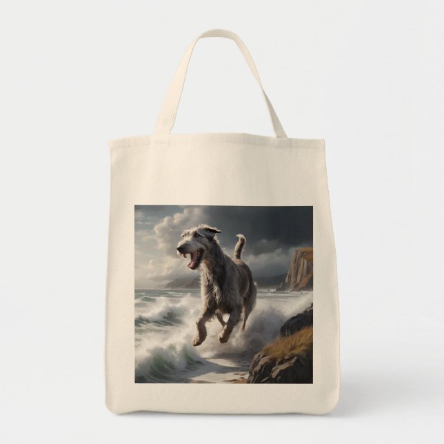 Bolsa Tote Irish Wolfhound Elegant Grocery Tote Bag (Frente)