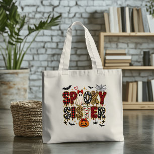 Bolsa Tote Irmã Assustadora de Halloween Mistura de Estampa