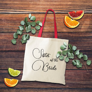 Bolsa Tote Irmã da Noiva Caligrafia Elegante Casamento