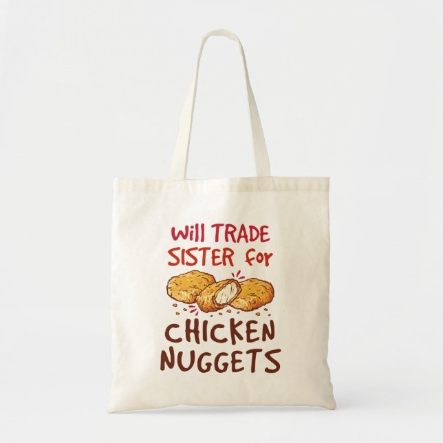 Bolsa Tote Irmã de Trocas de Frango Nugget Lover (Frente)