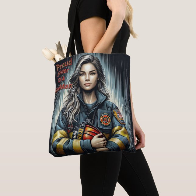 Bolsa Tote Irmã Orgulhosa De Uma Robótica FogoFighter (Close Up)