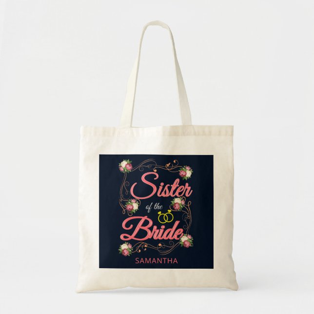 Bolsa Tote Irmã Personalizada da Noiva Bachelorette (Frente)
