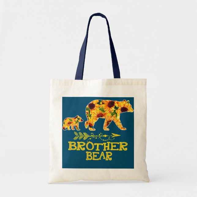 Bolsa Tote Irmão Bear Girassol Engraçado Mãe Pai (Frente)