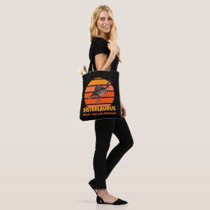 Bolsa Tote Irmãs Engraçadas Dinossauro Irmã Humor Design