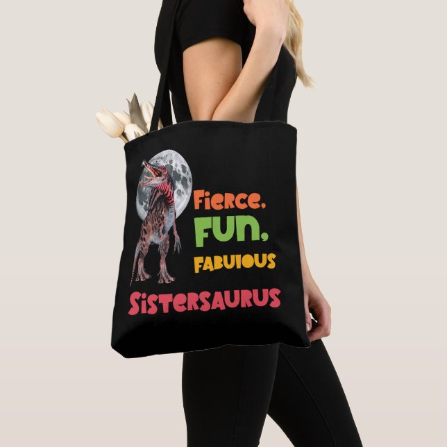 Bolsa Tote Irmãs Saurus Esquadrão de Dinossauros Irmãs Combin (Close Up)