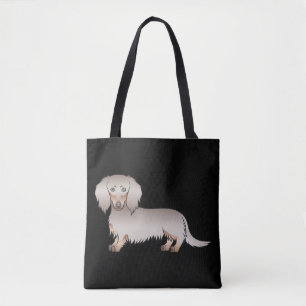 Bolsa Tote Isabella E Tan Long Hair Dachshund Dog Negros