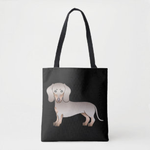Bolsa Tote Isabella E Tan Short Hair Dachshund Dog - Preto