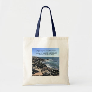 Bolsa Tote Isaiah 43:2 Estarei com você Foto do Oceano