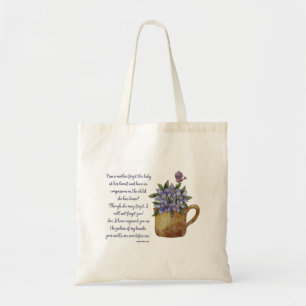 Bolsa Tote Isaiah 49 - Escritura de Bíblia Verse Esqueça-Me N