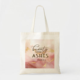 Bolsa Tote Isaiah 61 3 Beleza da Bíblia Ashes Verse Pink