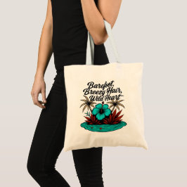 Bolsa Tote Island Spirit Boho Hibiscus Reusable Grocery Bag