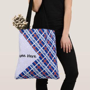 Bolsa Tote Islândia e Sinalizador islandês com seu nome