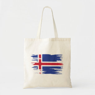 Bolsa Tote Islândia Flag Brush Art