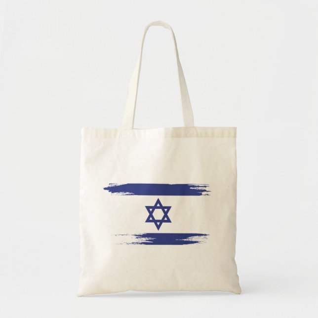 Bolsa Tote Israel Flag Brush Art (Frente)
