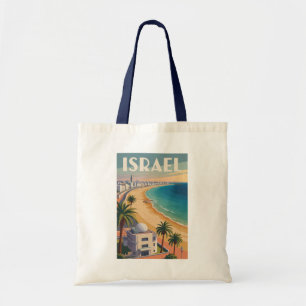 Bolsa Tote Israel Tel Aviv Ilustração Viagem Arte Vintage