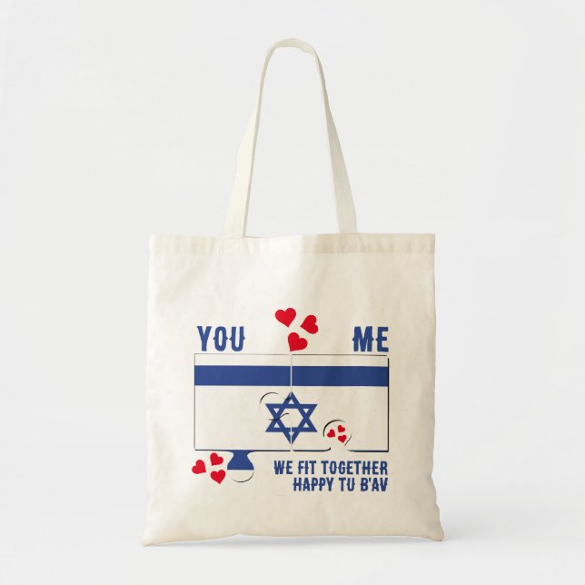 Bolsa Tote Israel Tu B'Av WE AJUSTADO JUNTOS Casais Namorados (Frente)