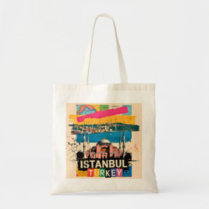 Bolsa Tote Istambul Turquia Santa Sofia Arte Pop Retro Viagem