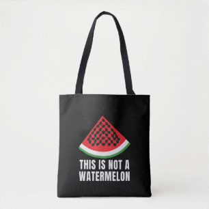 Bolsa Tote Isto não é uma melancia - keffiyeh palestino