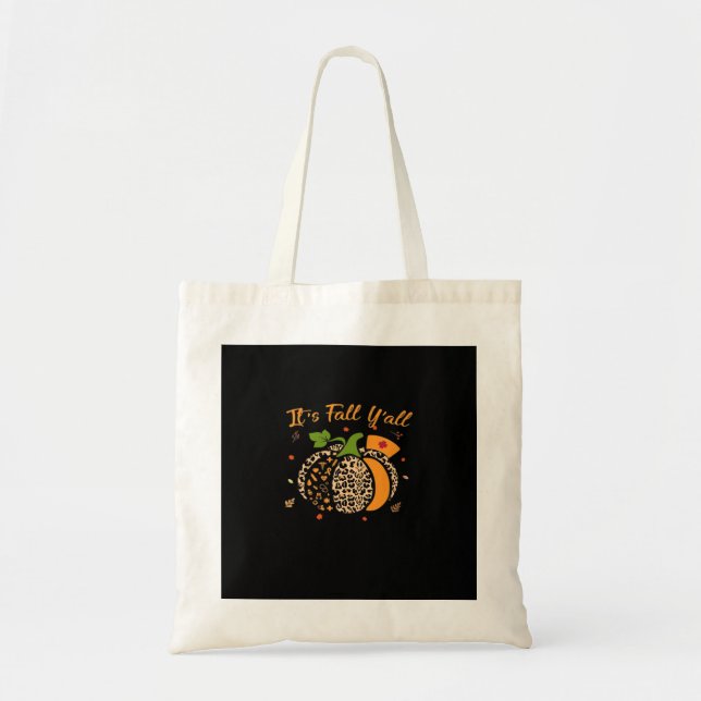 Bolsa Tote It’s Fall Y’all Pumpkin Leopard Nurse Halloween  (Frente)