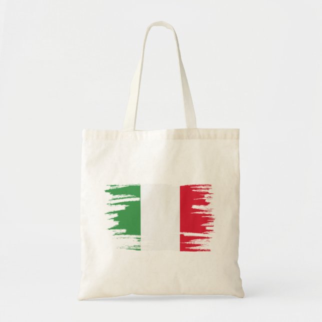 Bolsa Tote Itália Flag Brush Art (Frente)