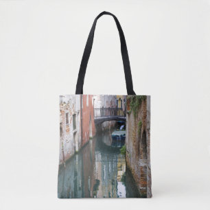 Bolsa Tote Itália, Veneza, Reflexos e Pequena Ponte de