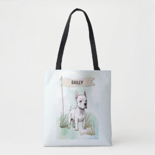 Bolsa Tote Italian Greyhound Aquarela Cachorro Personalizado