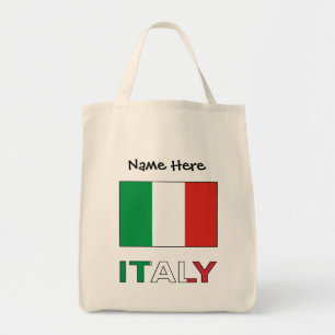 Bolsa Tote Italy and Italian Flag with Your Name