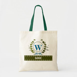 Bolsa Tote Ivy Wreath Personalizada Data de Casamento Monogra