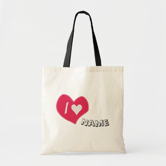 Bolsa Tote “I🤍You Heart – Cute Romantic Gift Design” (Frente)