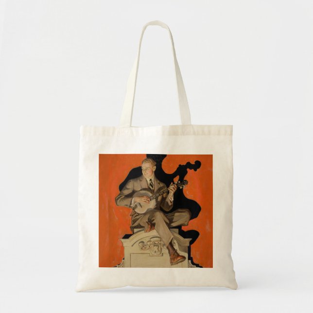 Bolsa Tote J.C. Leyendecker Banjo Player 1920 Art Deco Art (Frente)