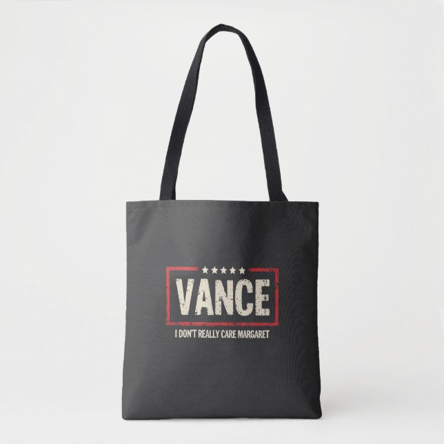 Bolsa Tote J. D Vance Engraçado Meme Eu não me importo com Ma (Frente)