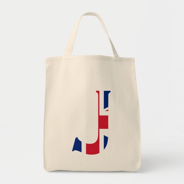 Bolsa Tote J Monograma sobreposto à gtcnt Union Jack Flag (Frente)