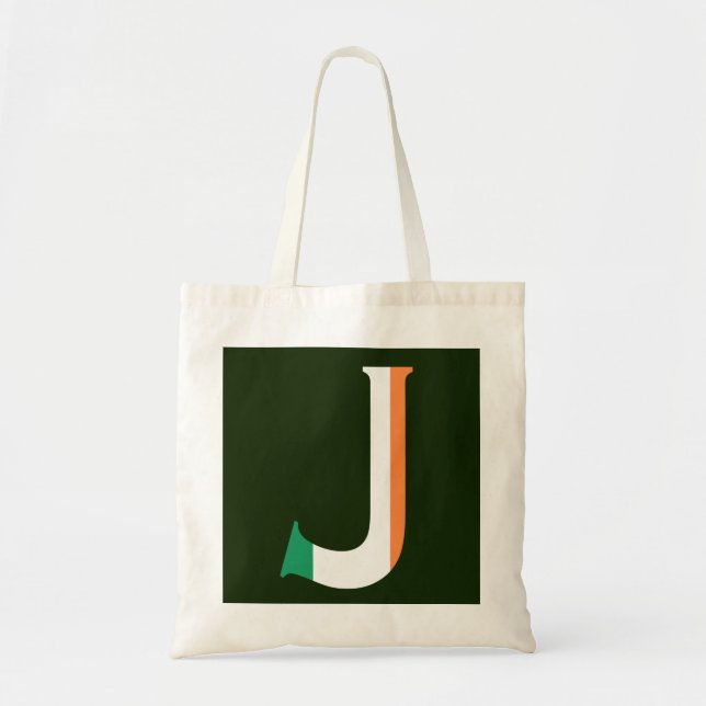 Bolsa Tote J Monograma sobreposto à Irish Flag btcnt (Frente)