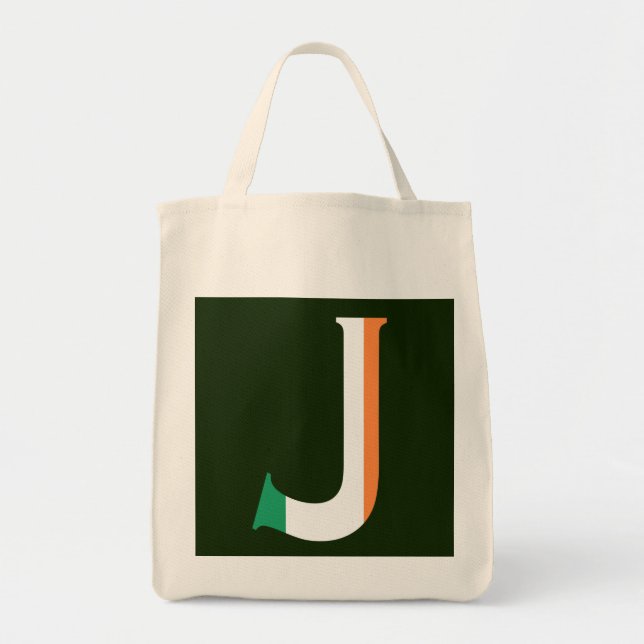 Bolsa Tote J Monograma sobreposto à Irish Flag gtcnt (Frente)