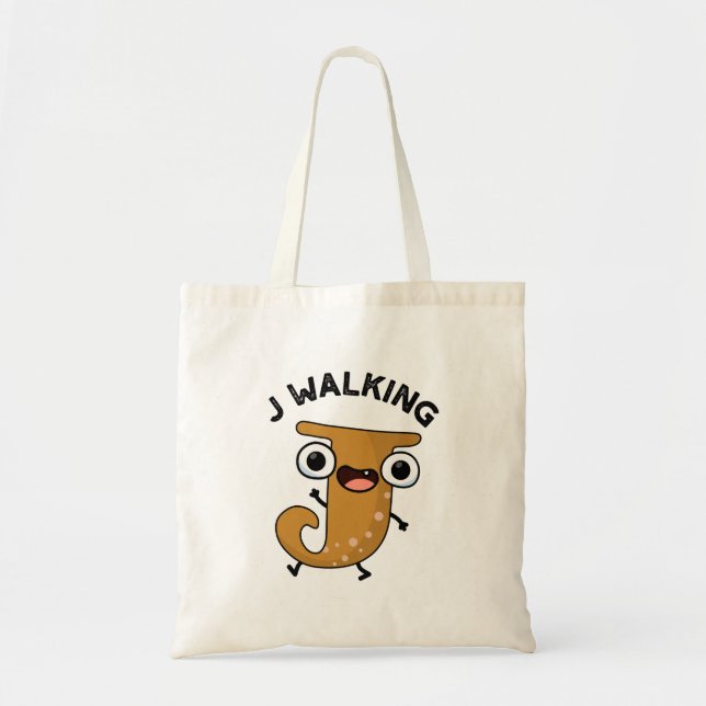 Bolsa Tote J Walking Funny Alphabet Pun (Frente)