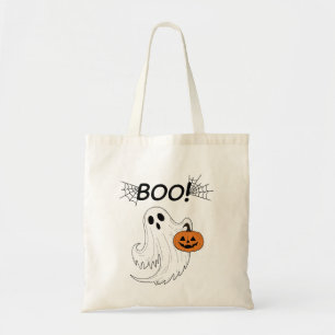 Bolsa Tote Jack-o-lanterna e um fantasma branco Boo Halloween