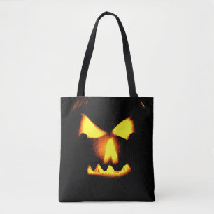 Bolsa Tote Jack O Lanterna Face Impressão Halloween