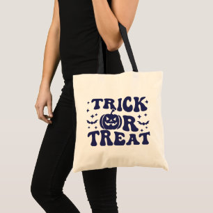 Bolsa Tote Jack-O-Lanterna Stars Bats Blue Trick ou Tratar