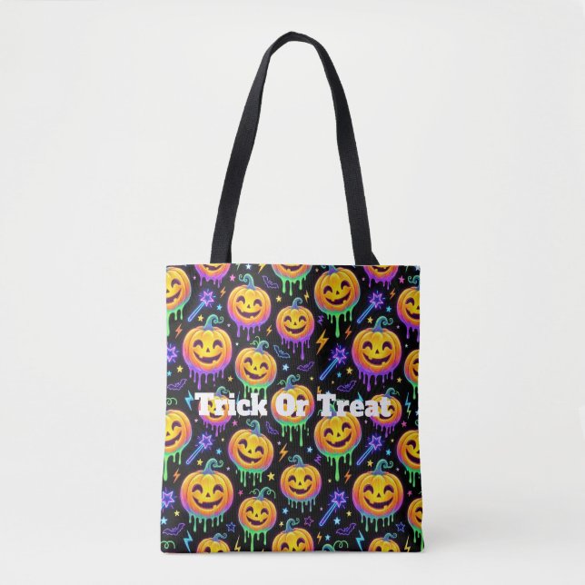 Bolsa Tote Jack O'Lantern Doces ou Travessuras (Frente)