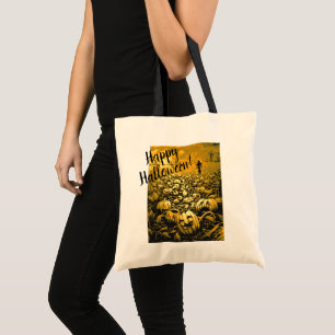 Bolsa Tote Jack O'Lantern Graveyard