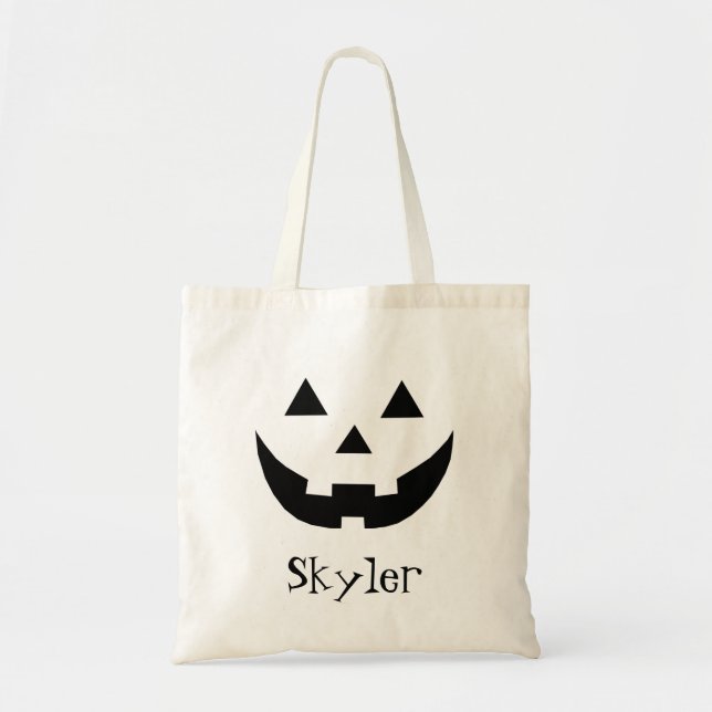 Bolsa Tote Jack preto monograma ou lanterna bonitinho Hallowe (Frente)
