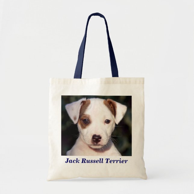 Bolsa Tote Jack Russell Terrier Cachorro Canvas de Cachorro S (Frente)