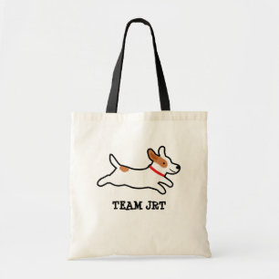 Bolsa Tote Jack Russell Terrier Cão de Cartoon com Texto Pers