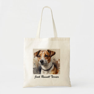 Bolsa Tote Jack Russell Terrier da Moda Adicione o Seu Nome P